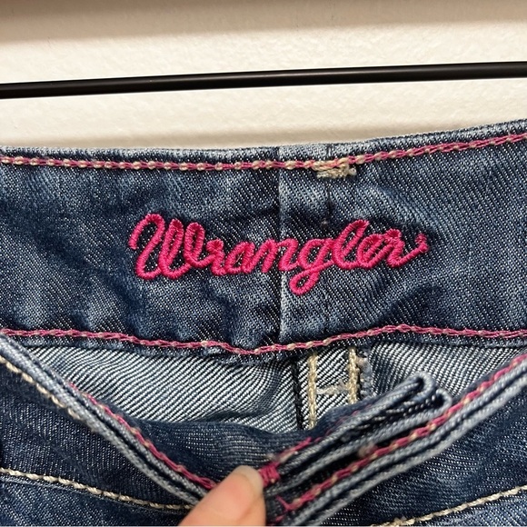 WRANGLER Premium Patch Boot Cut Jeans Size 9/10x34 Style 09MWZBF - Picture 5 of 11